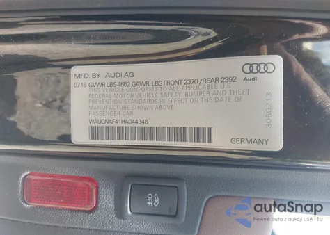 2017 Audi A4 2.0T Premium z USA, uszkodzony, nr VIN WAUGNAF41HA044348